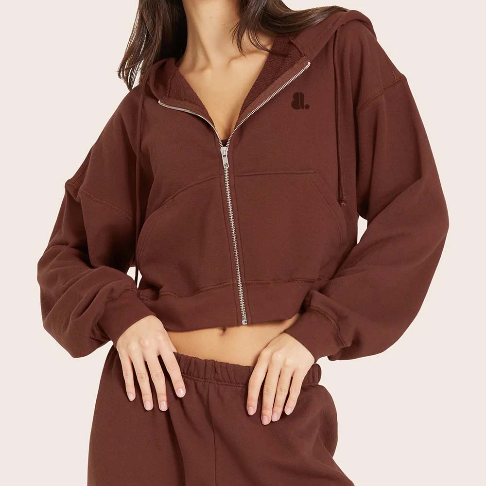 Single Color Zipper Track Suit Women