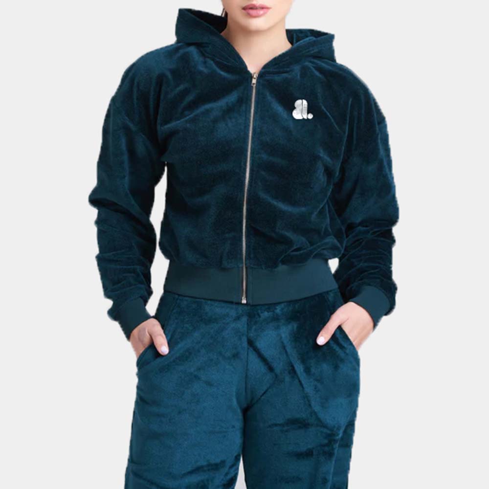 Single Color Zipper Track Suit Women