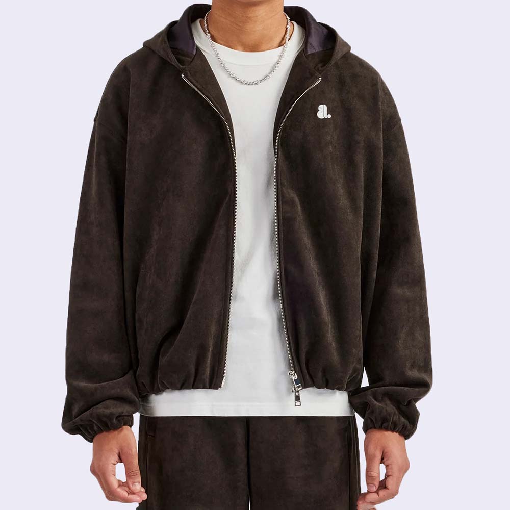 Acid Wash Zipper Track Suit Men