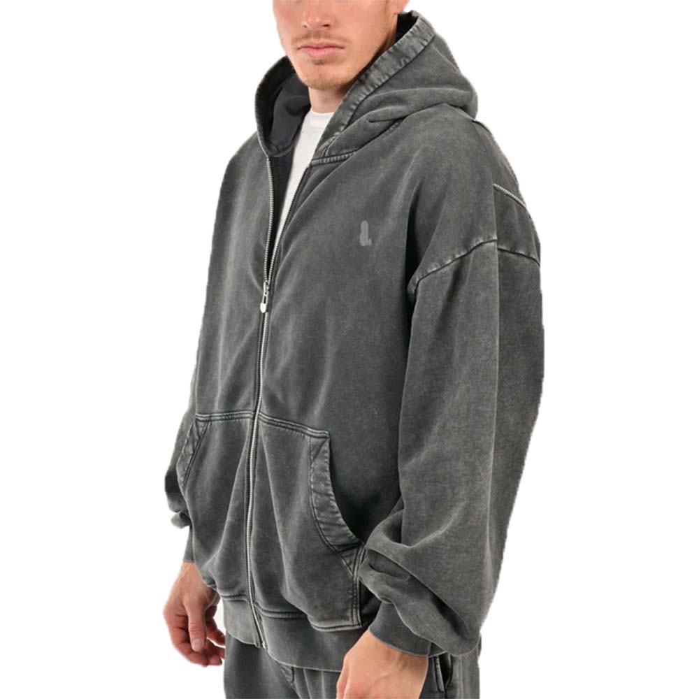 Acid Wash Zipper Track Suit Men - Image 4