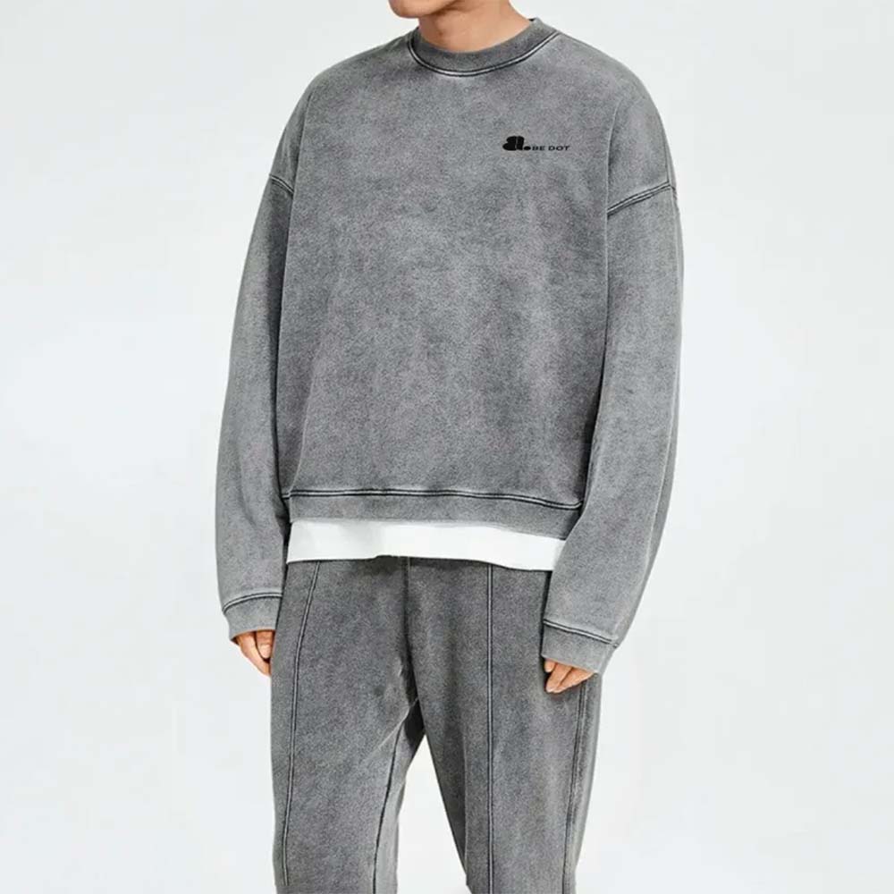 Men Acid Wash Sweat Shirt - Image 3