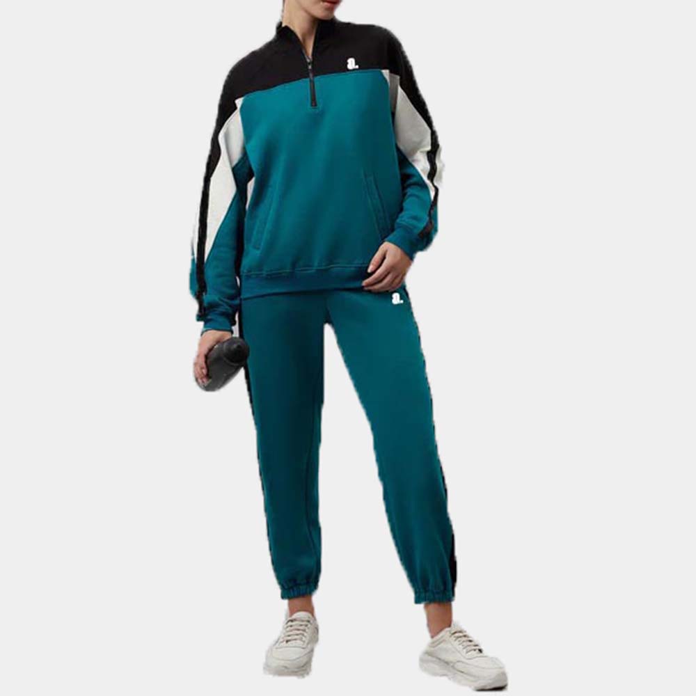 Block Zipper Track Suit Women