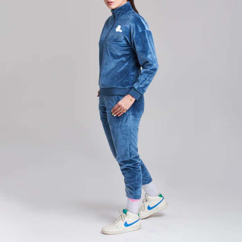 Single Color Zipper Track Suit Women - Image 3