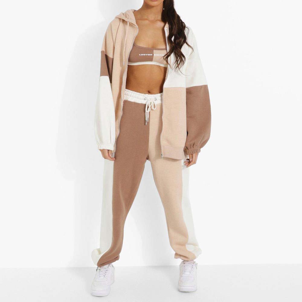 Block Zipper Track Suit Women