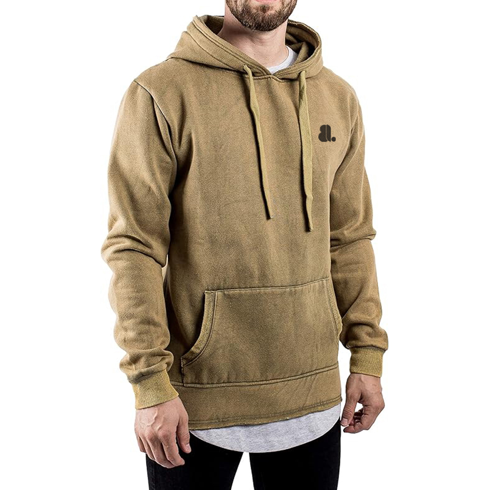 Acid Wash Pullover Hoodie Men