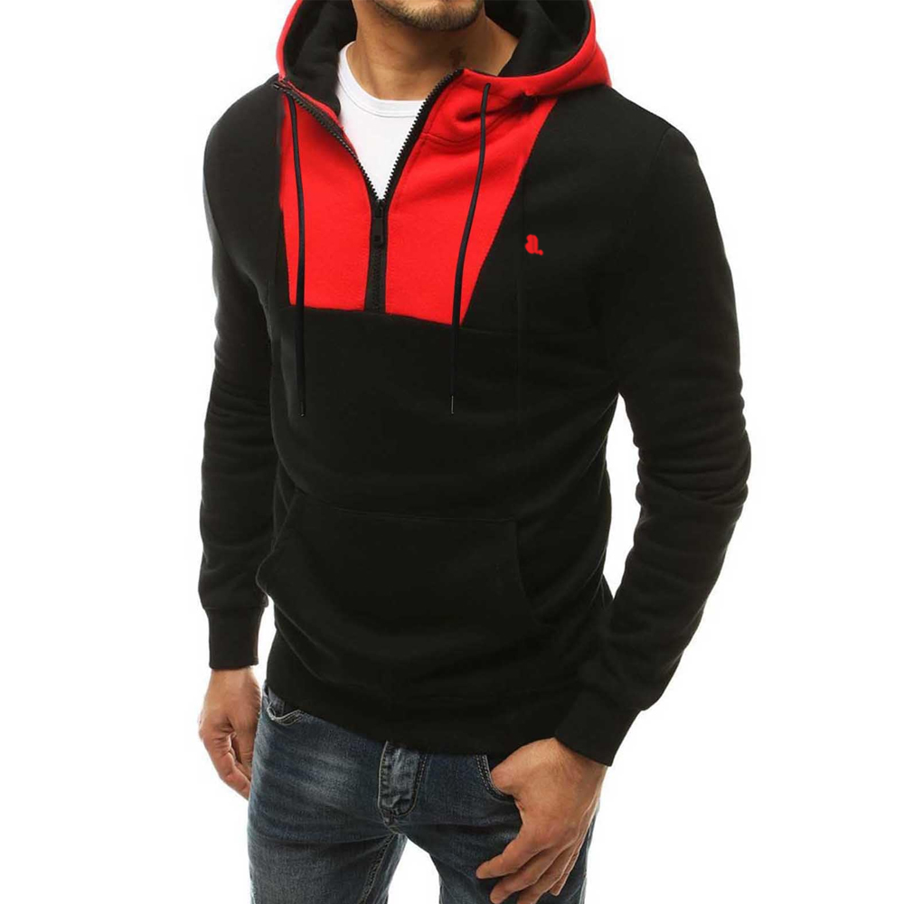 Block Zipper Hoodie Men - Image 3