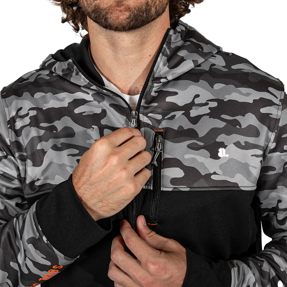 Block Zipper Hoodie Men