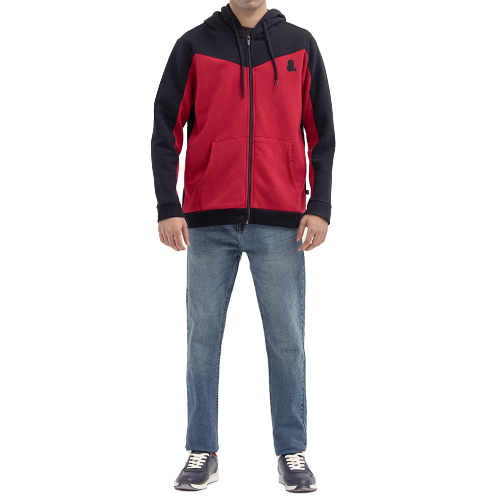 Block Zipper Hoodie Men
