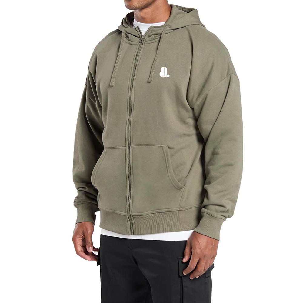 Single Color Zipper Hoodie Men - Image 3
