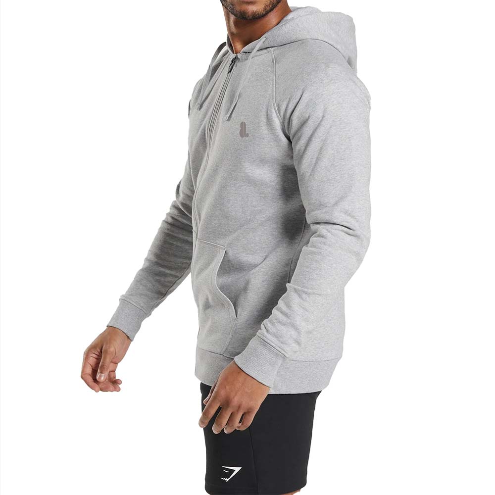 Single Color Zipper Hoodie Men - Image 3