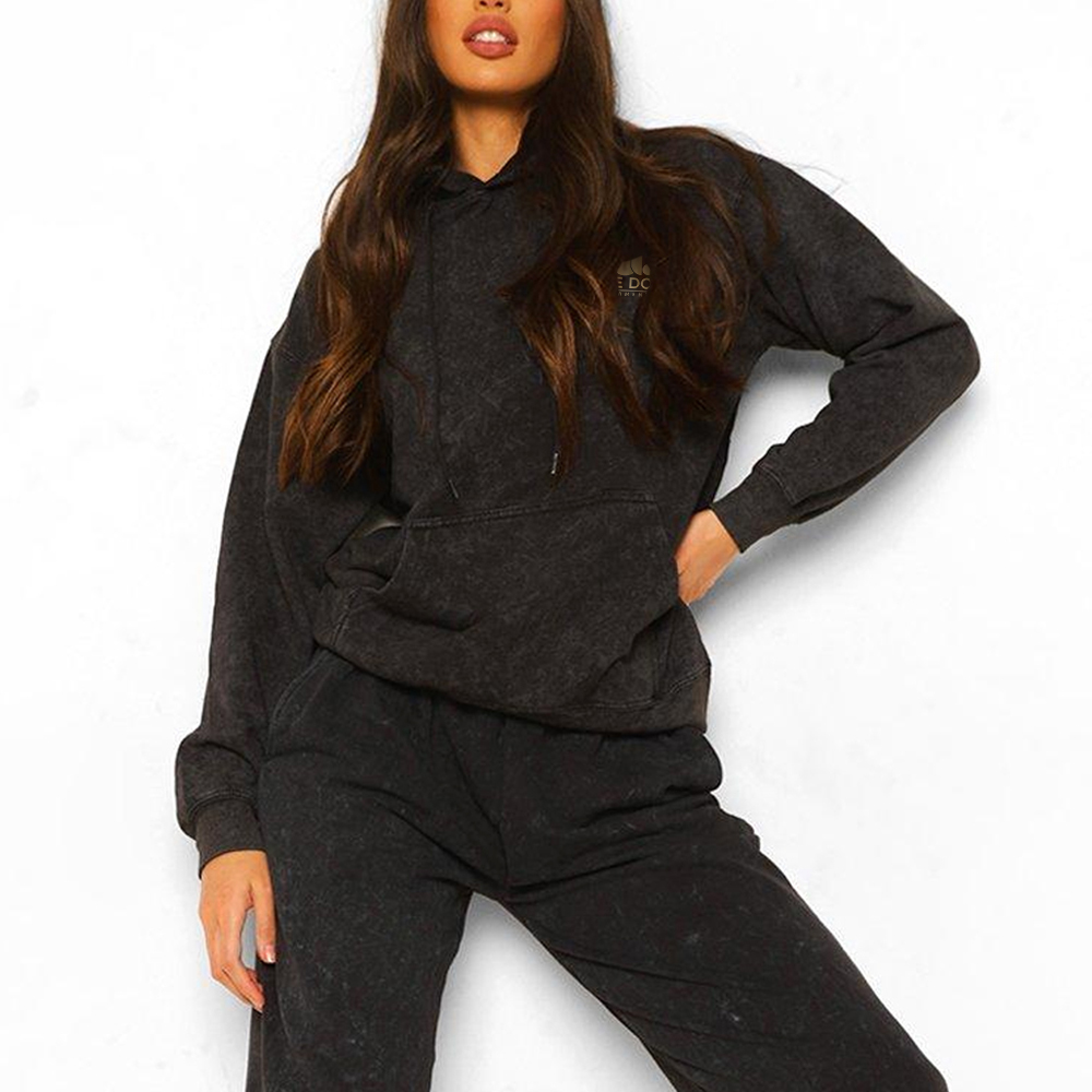 Acid Wash Pullover Hoodie Women