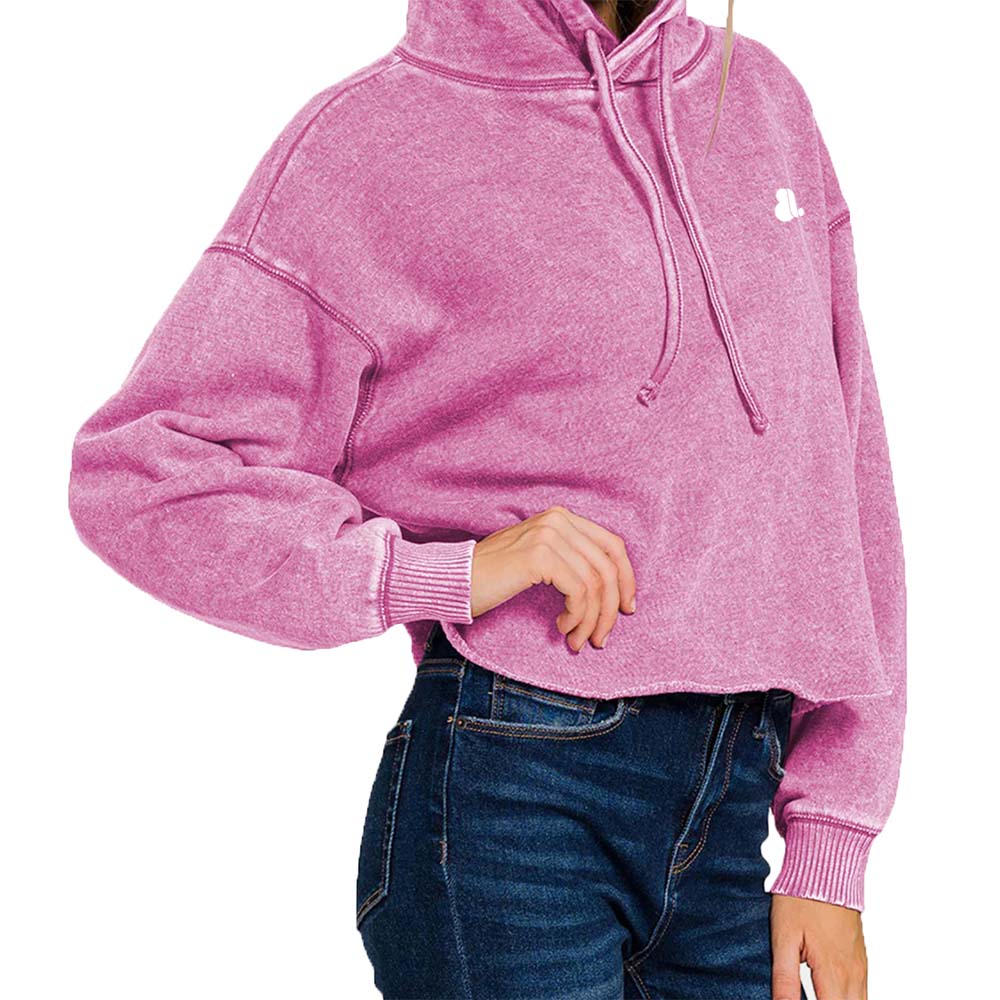 Acid Wash Pullover Hoodie Women - Image 4