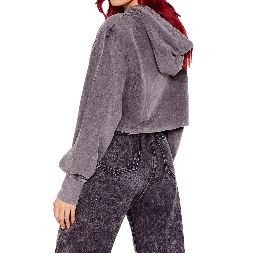 Acid Wash Pullover Hoodie Women