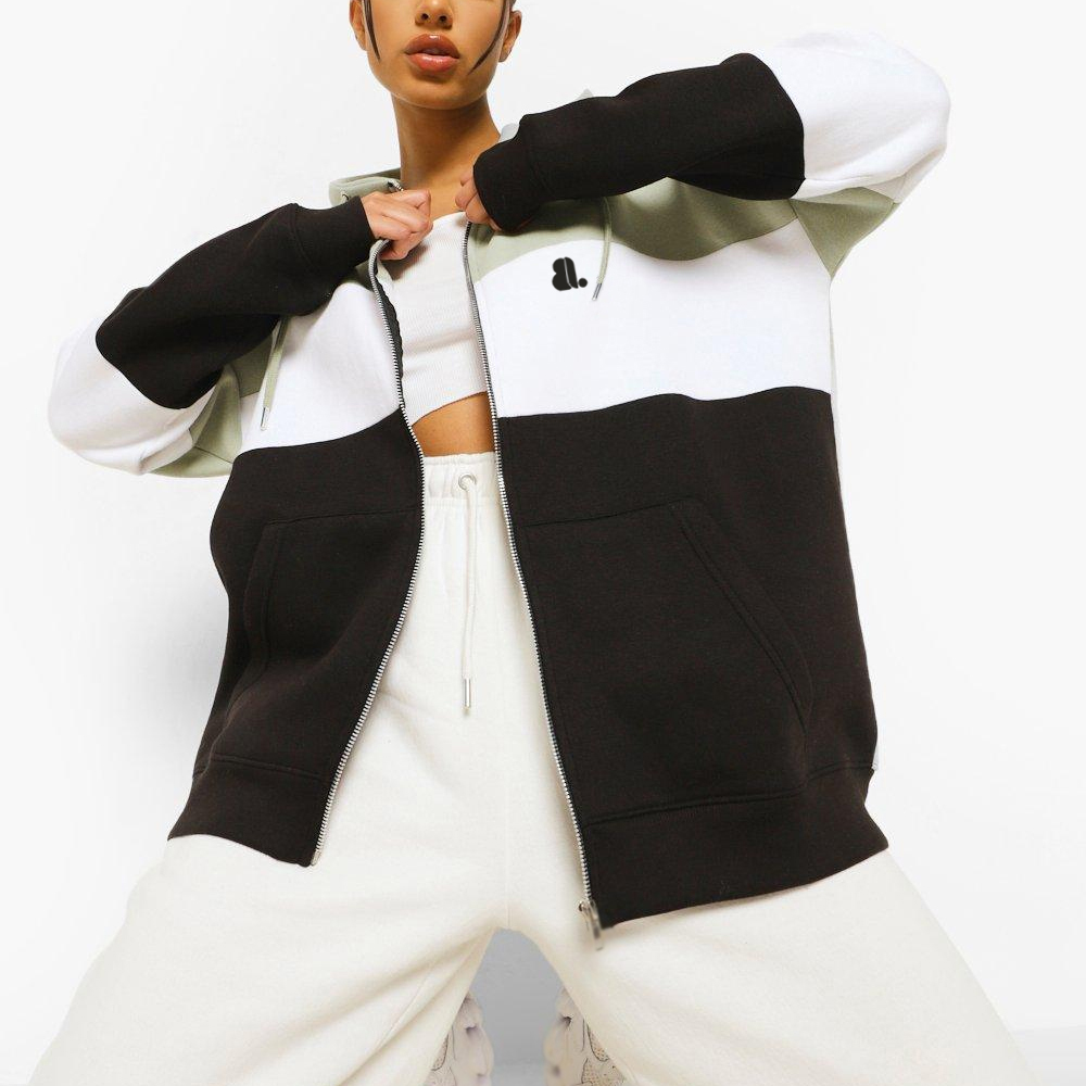 Blok Zipper Hoodie Women - Image 3