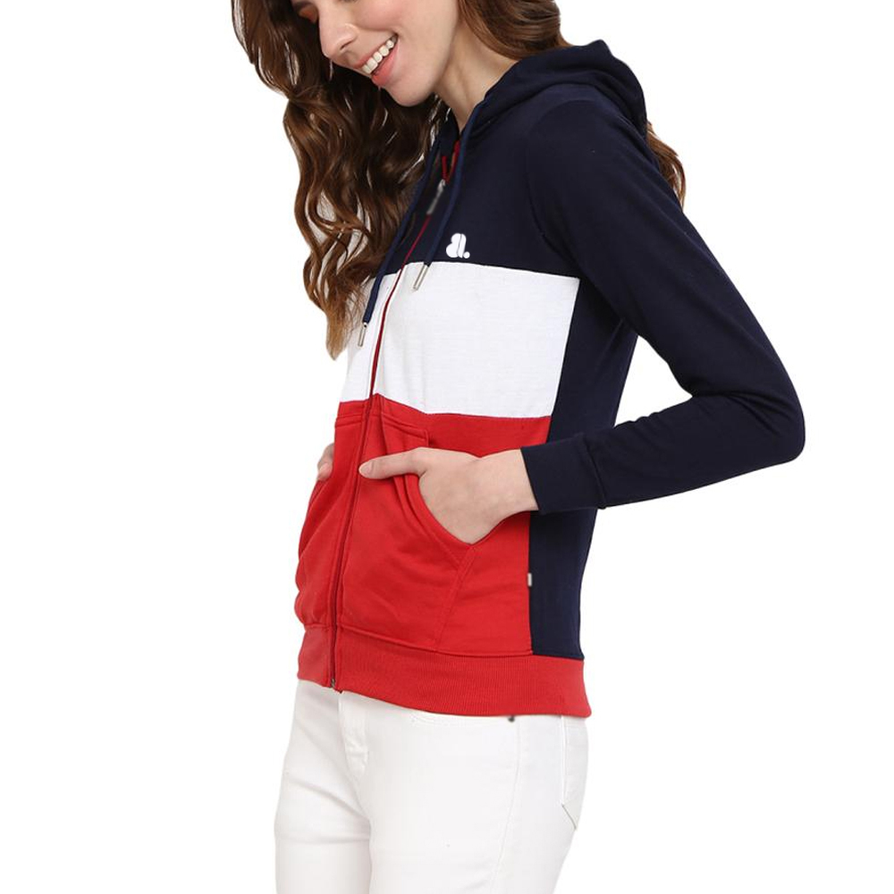 Blok Zipper Hoodie Women - Image 4