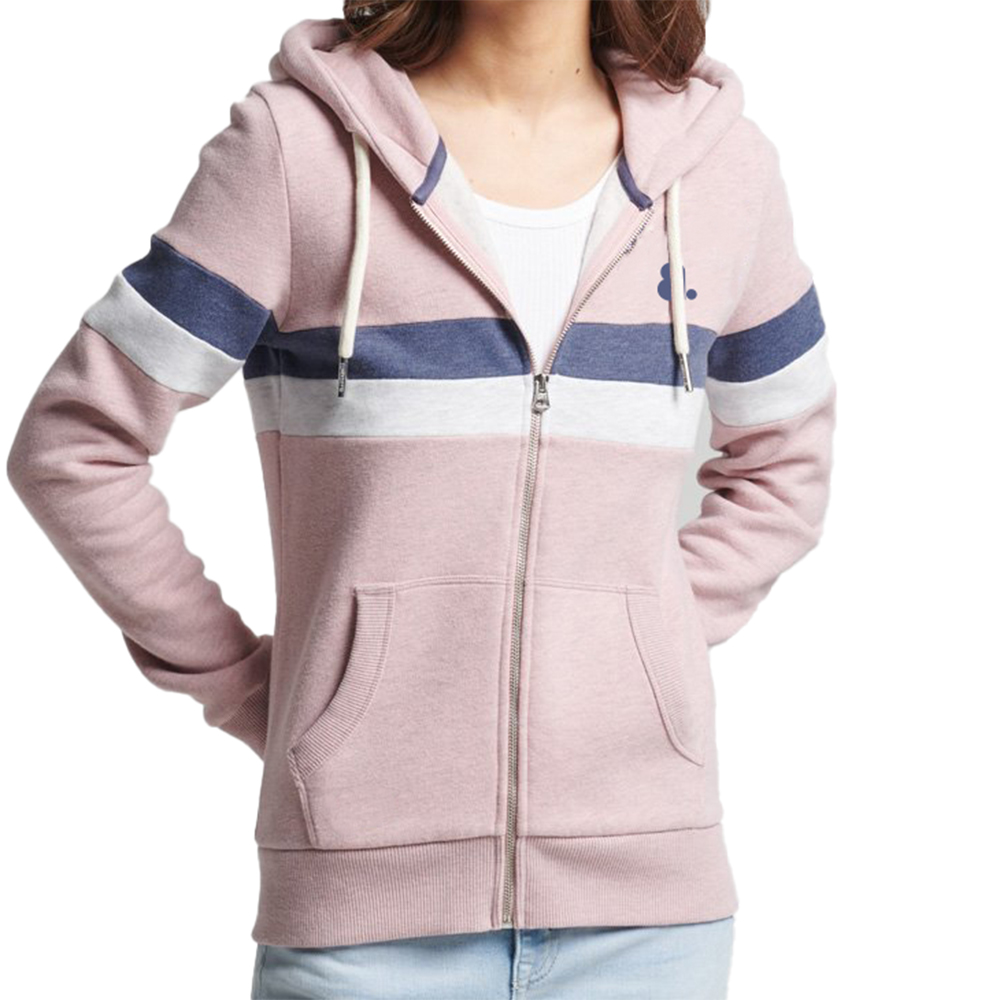 Blok Zipper Hoodie Women