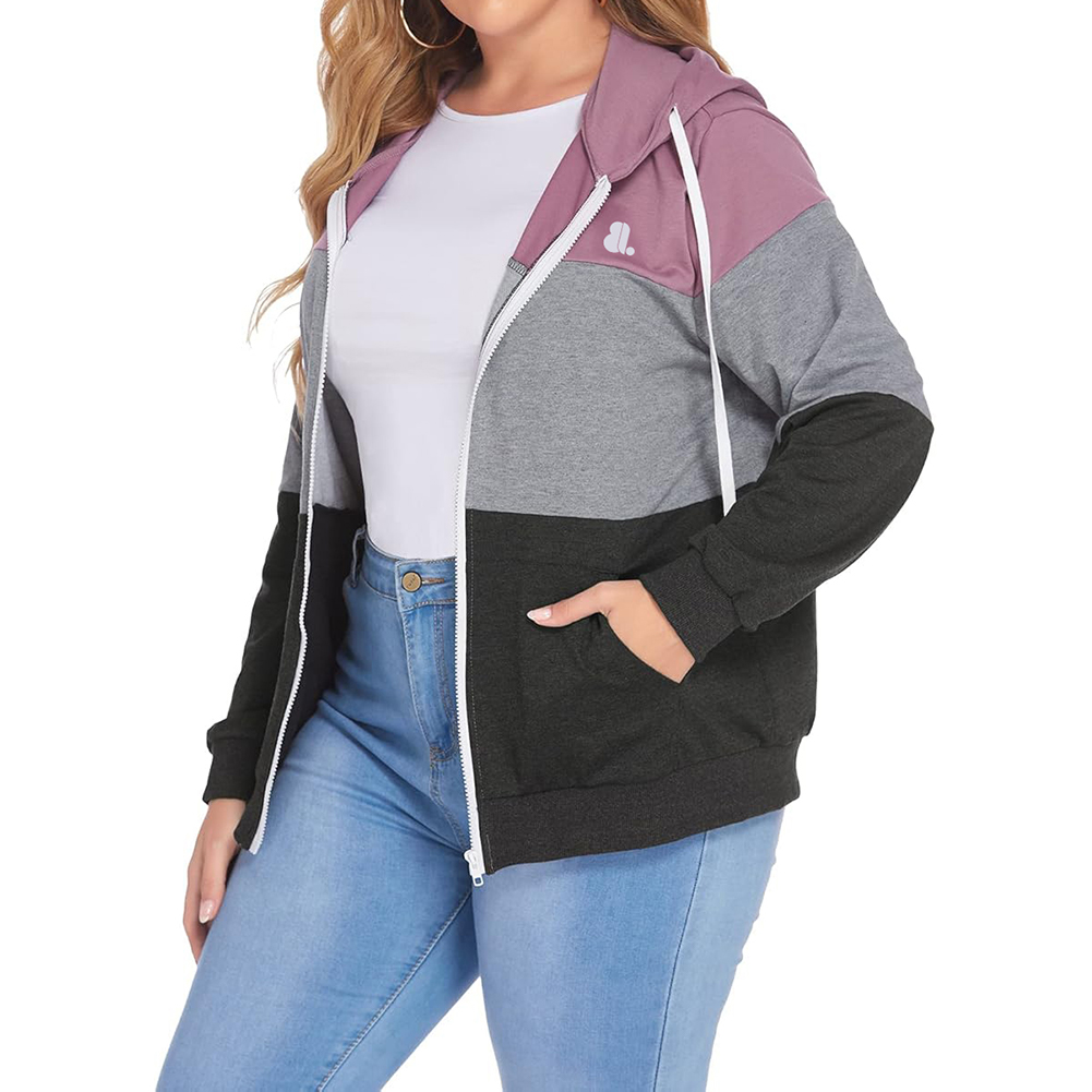 Blok Zipper Hoodie Women - Image 5