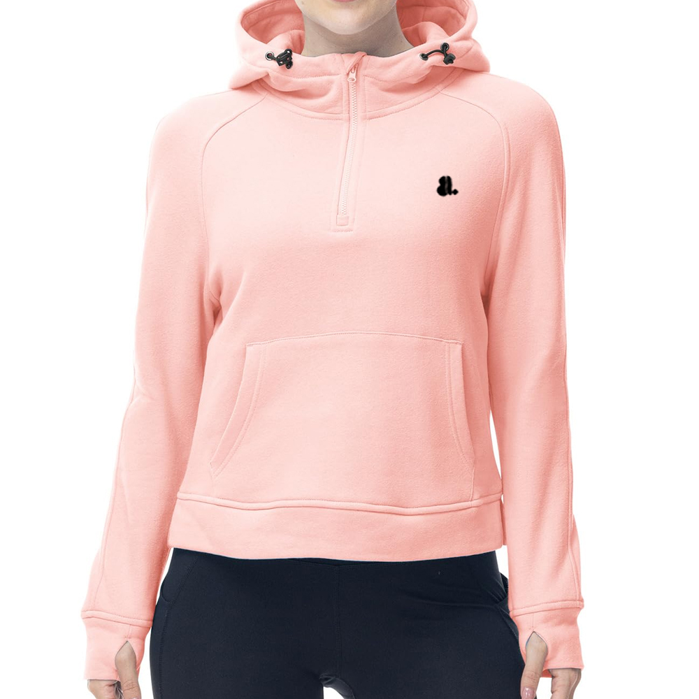 Single Color Zipper Hoodie Women