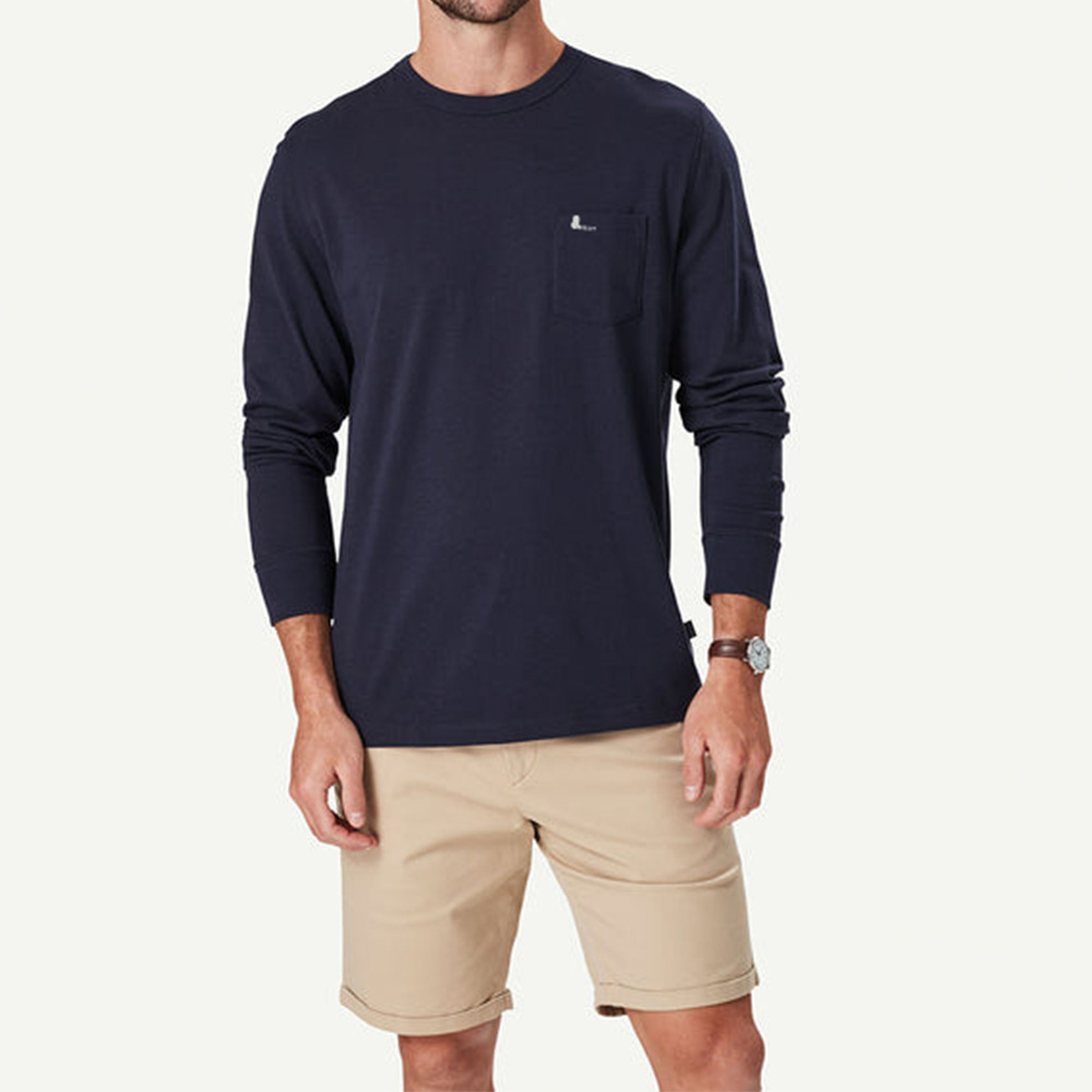 Men Round Neck Long Sleeve Tee