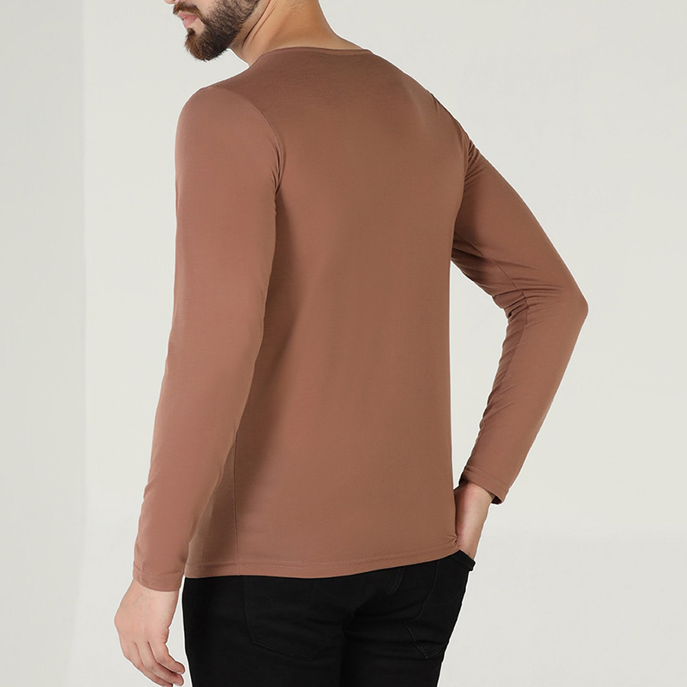 Men V-Neck Long Sleeve Tee - Image 3