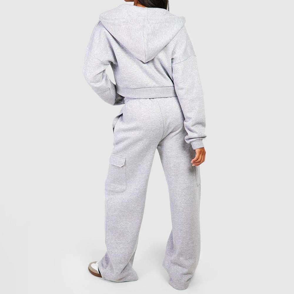 Acid Wash Zipper Track Suite Women - Image 6