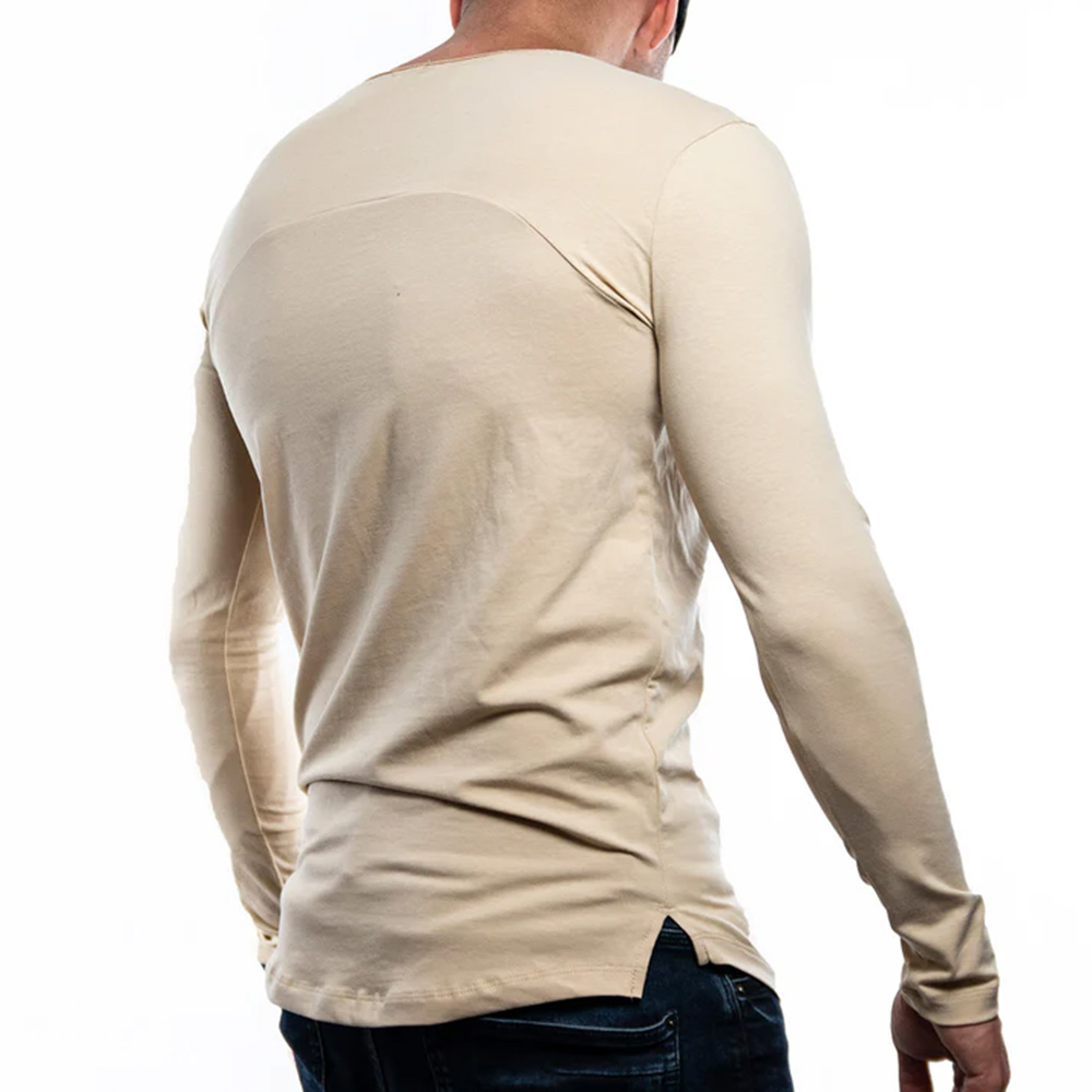 Men Scoop Neck Long Sleeve Tee - Image 3