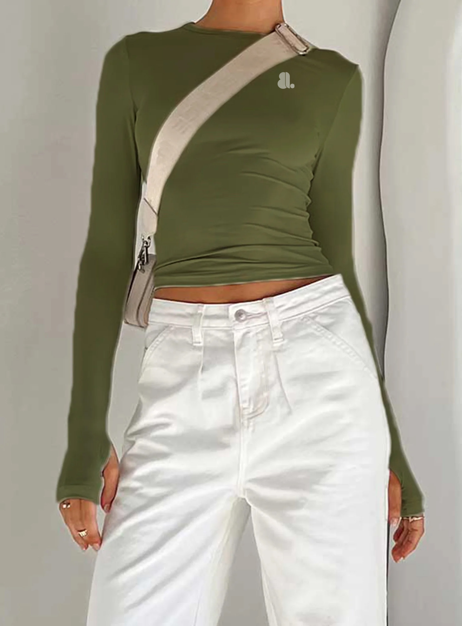 Women Long Sleeve Crop Top T-Shirts - Image 3