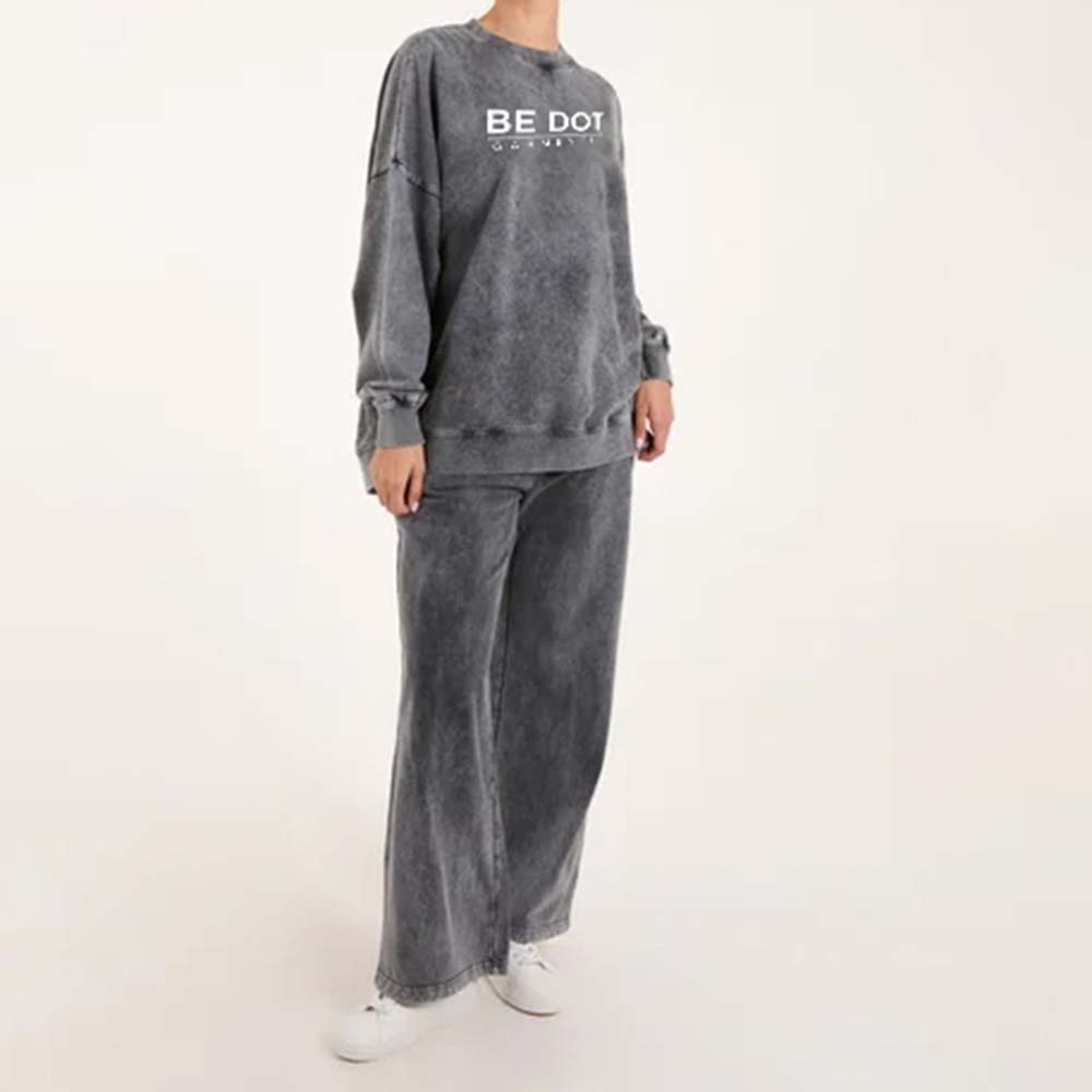 Acid Wash Pull Over Track Suit Women