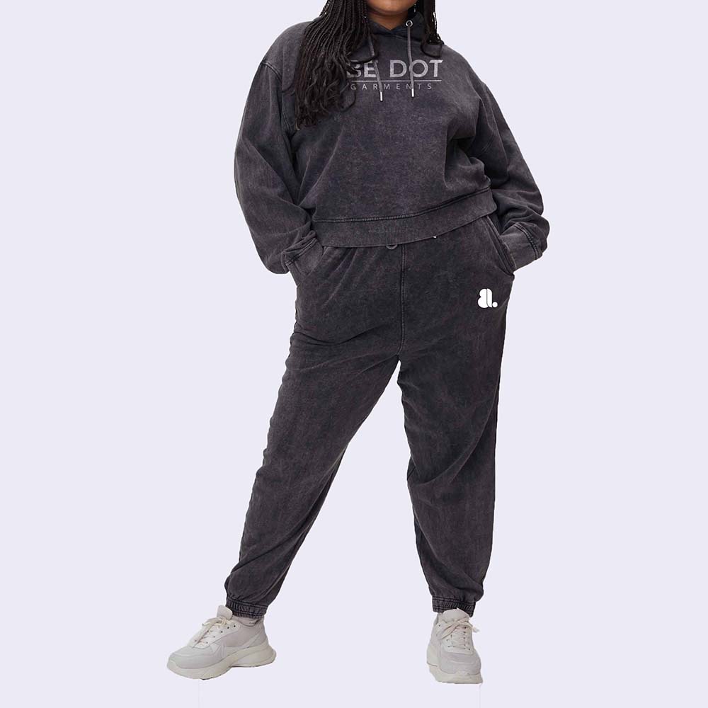 Acid Wash Pull Over Track Suit Women