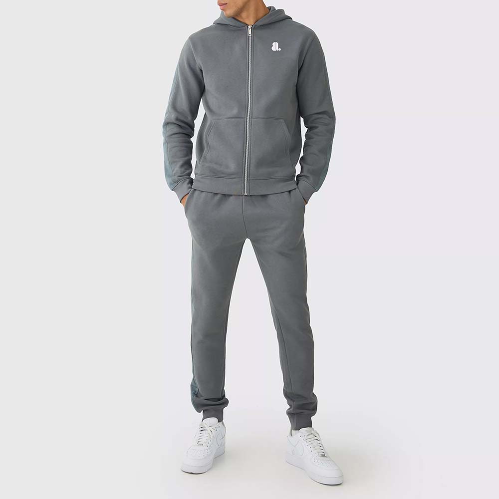 Single Color Zipper Track Suit Men
