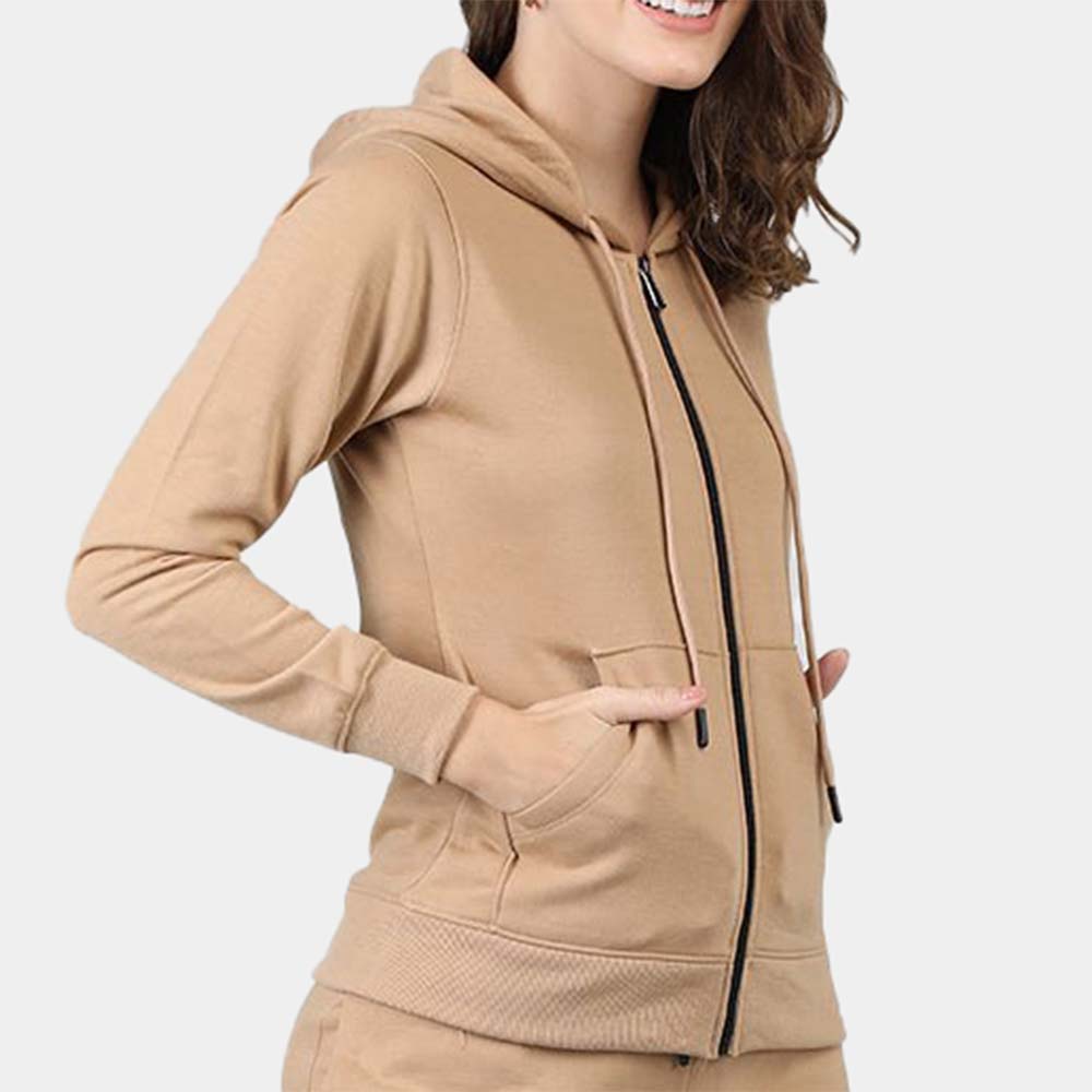 Single Color Zipper Track Suit Women - Image 4