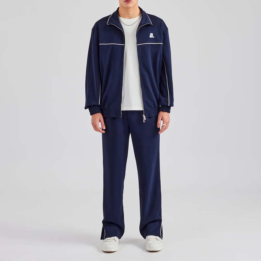 Single Color Zipper Track Suit Men