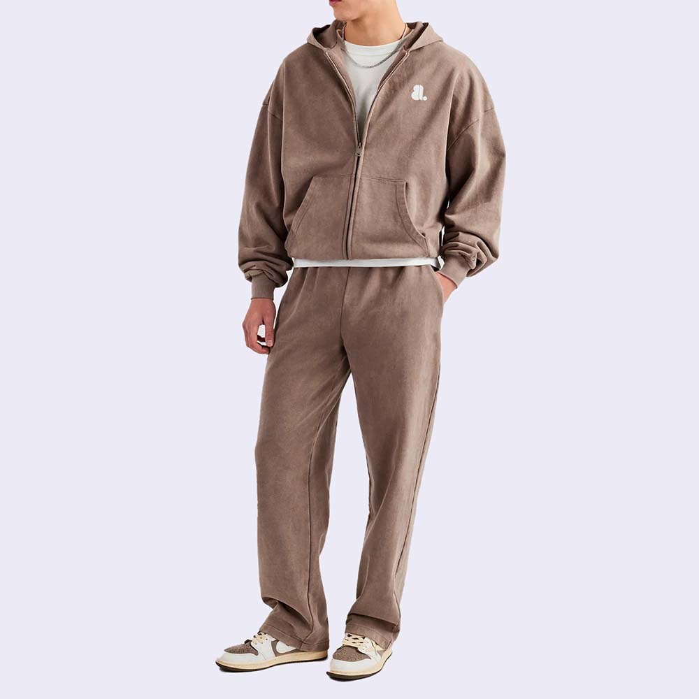 Acid Wash Zipper Track Suit Men - Image 3