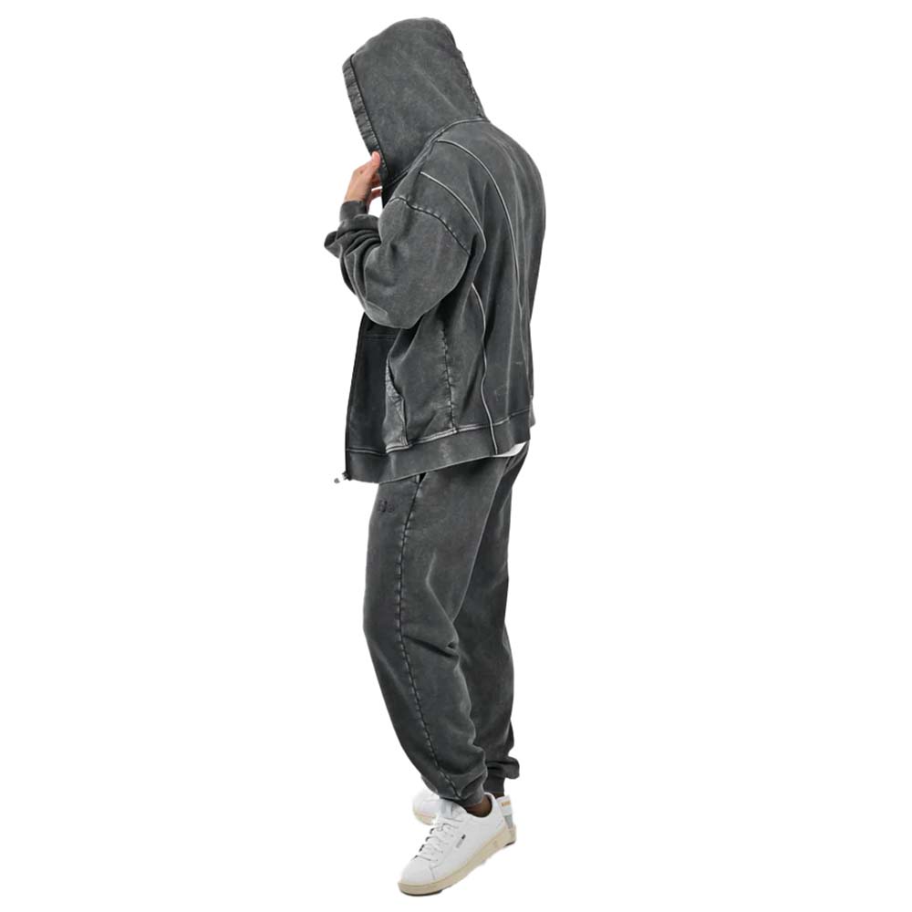 Acid Wash Zipper Track Suit Men - Image 3