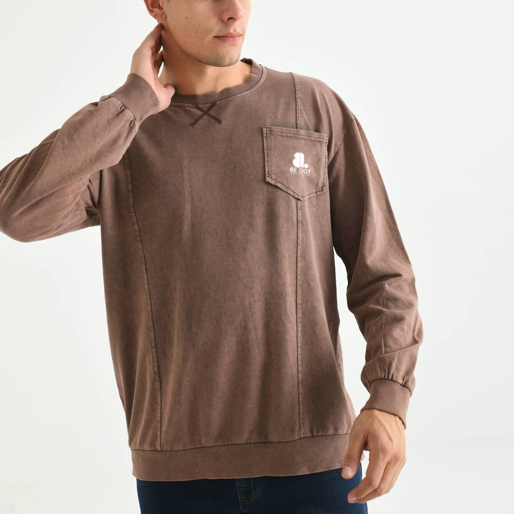 Men Acid Wash Sweat Shirt - Image 4