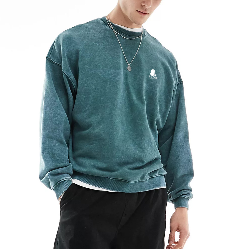 Men Acid Wash Sweat Shirt - Image 4