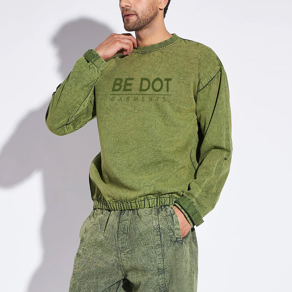 Men Acid Wash Sweat Shirt - Image 4