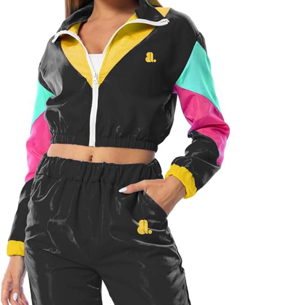 Block Zipper Track Suit Women