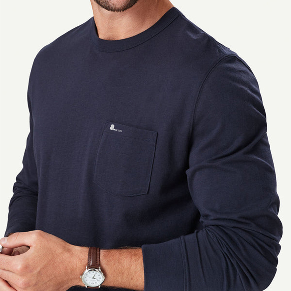 Men Round Neck Long Sleeve Tee