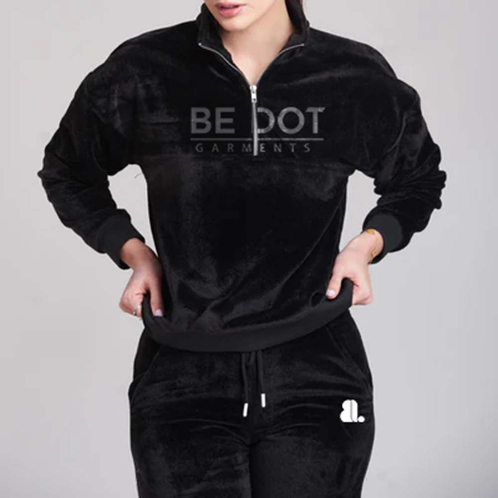 Single Color Zipper Track Suit Women