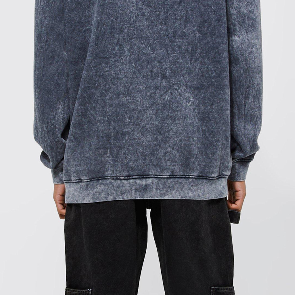 Acid Wash Pullover Hoodie Men - Image 4