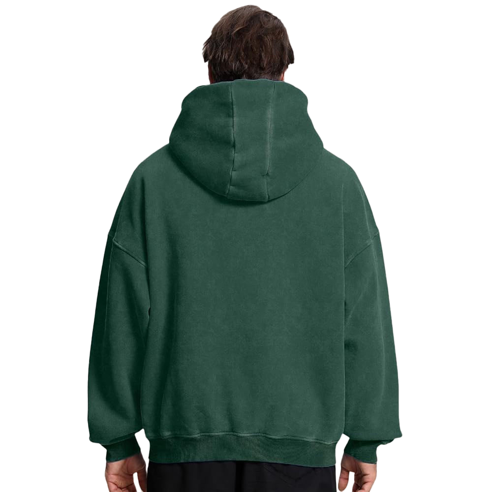 Acid Wash Zipper Hoodie Men - Image 4