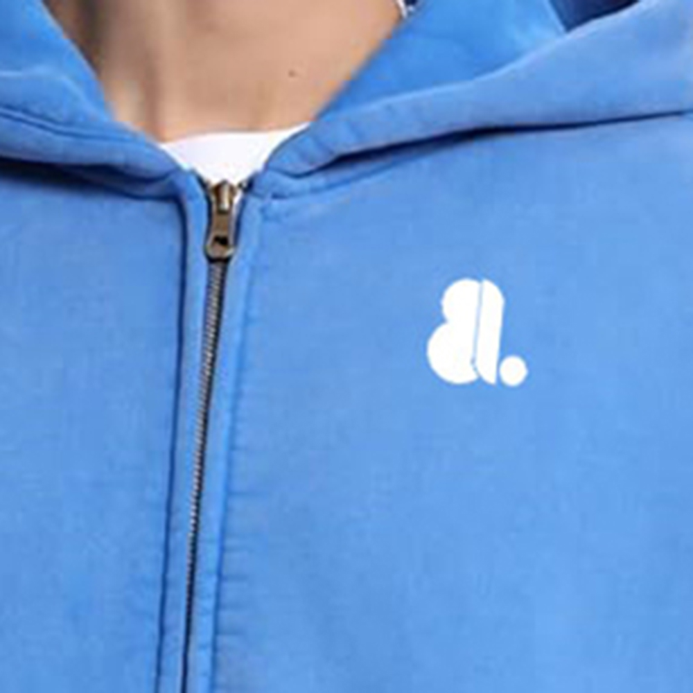 Acid Wash Zipper Hoodie Men - Image 5