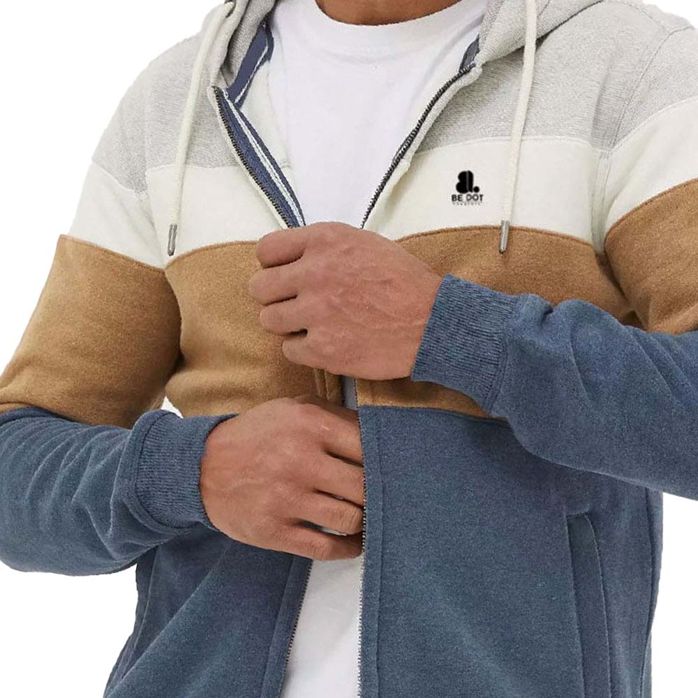 Block Zipper Hoodie Men