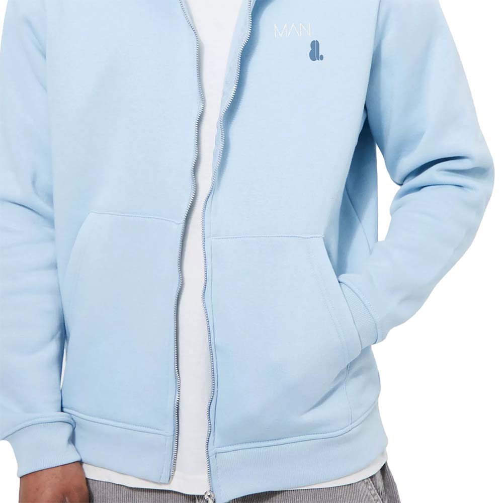 Single Color Zipper Hoodie Men - Image 3
