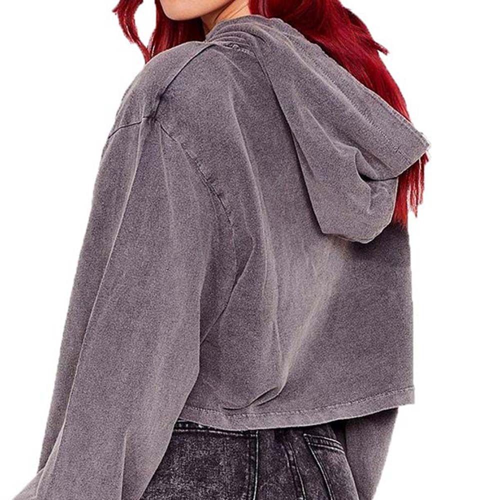 Acid Wash Pullover Hoodie Women - Image 3