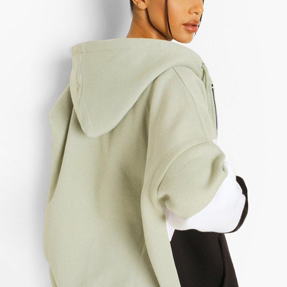 Blok Zipper Hoodie Women - Image 4