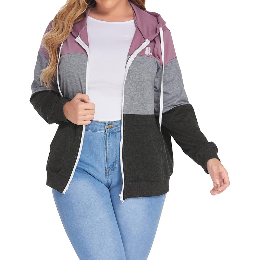 Blok Zipper Hoodie Women - Image 4