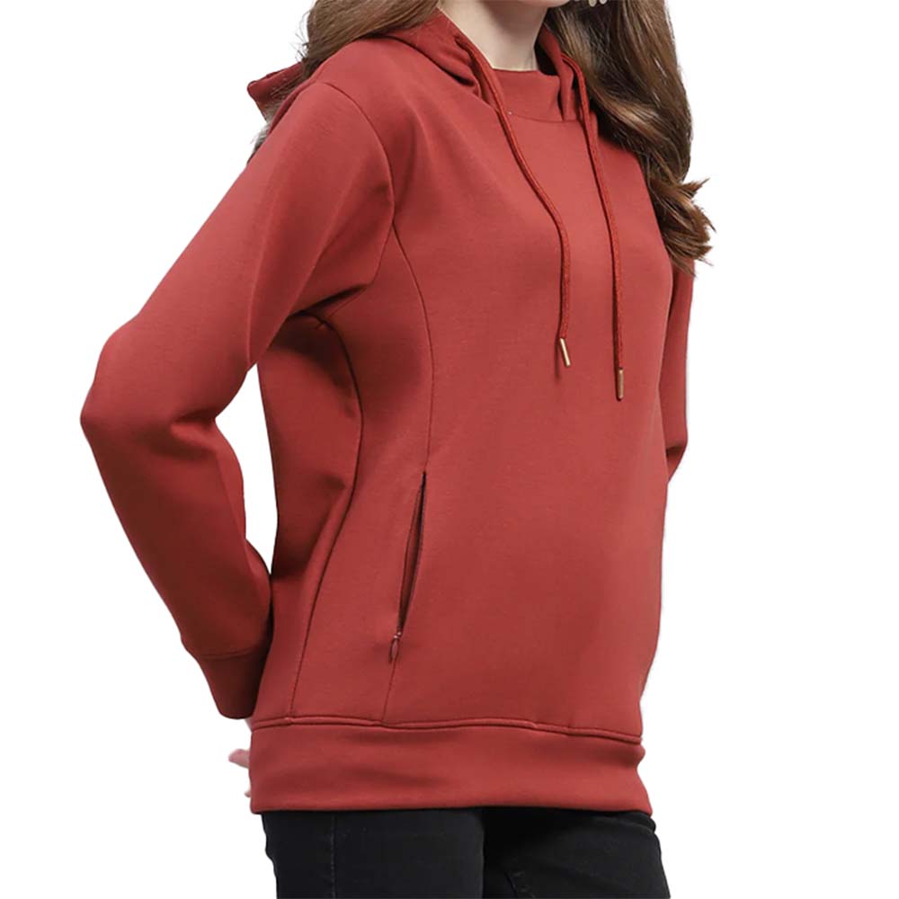 Single Color Pull Over Hoodie Women - Image 4