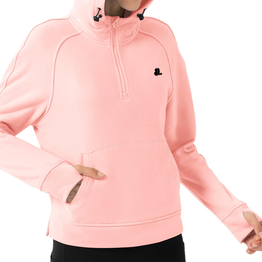 Single Color Zipper Hoodie Women